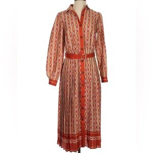 Ann Taylor belted shirtdress with pleats.